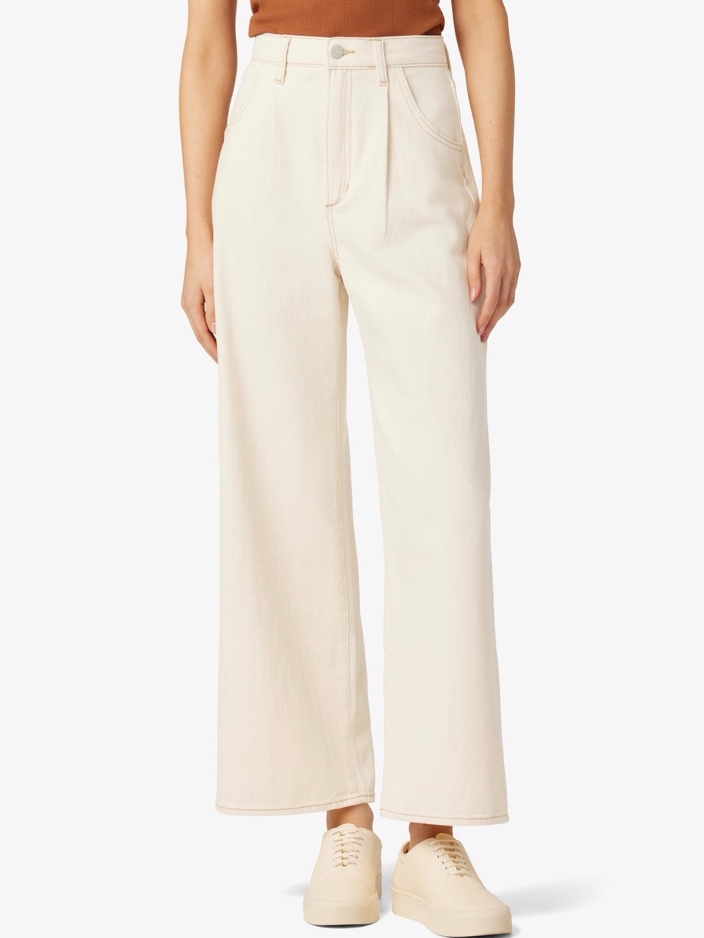 Joe’s Jeans Ivory Ecru Wide Leg High Rise Denim Jeans Size 28